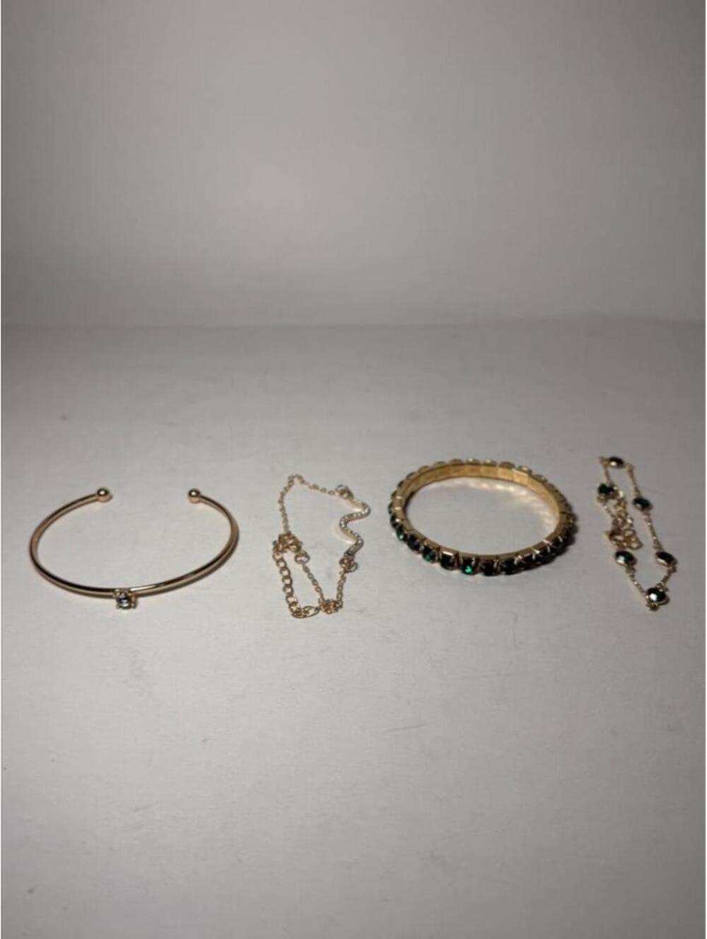Women's Gold and Green Jewellery